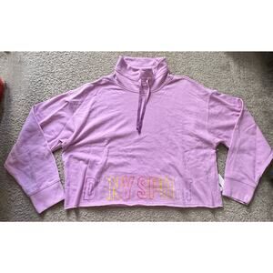 DKNY Sport Women's Ombre Logo Funnel Neck Lilac Sweatshirt Size X-Large XL NWT